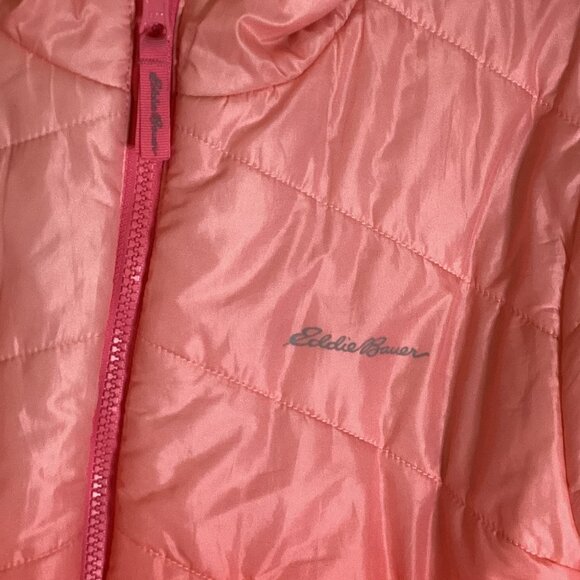 Eddie Bauer Girls Reversible Fleece Lined Puffer Coat Hooded Jacket Size X L - Picture 2 of 11